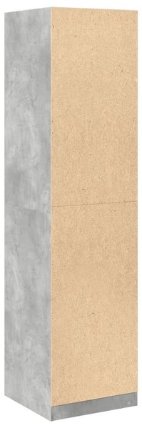 Betonszürke szerelt fa ruhásszekrény 50 x 50 x 200 cm