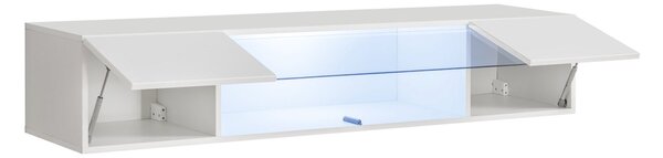 Széles vitrin LED világítással FREYA - fekete / fehér