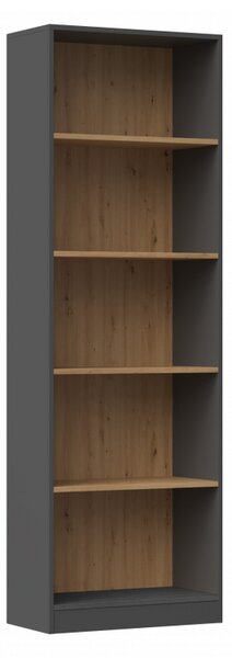 Keskeny könyvespolc RAUNO - 60 cm, artisan tölgy / antracit