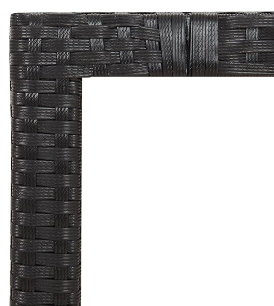 5 részes fekete polyrattan kerti bisztrógarnitúra párnákkal