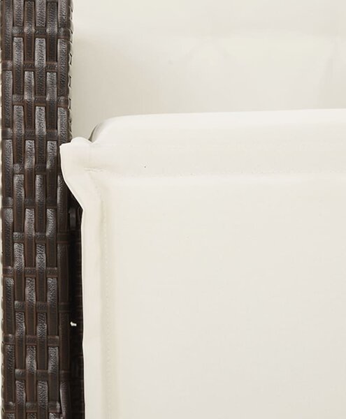 7 részes barna polyrattan kerti étkezőgarnitúra párnával