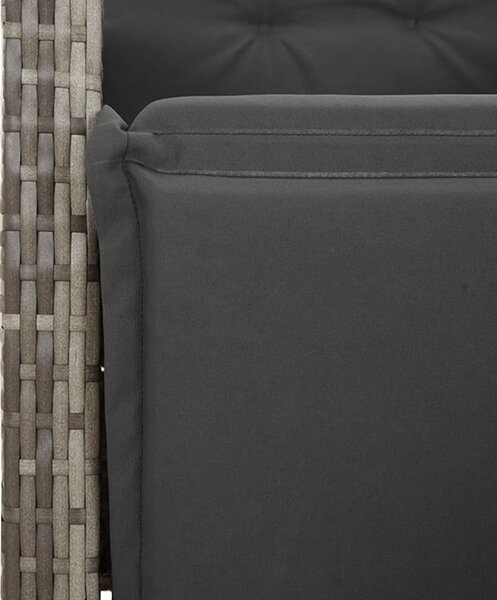 5 részes szürke polyrattan kerti étkezőgarnitúra párnával