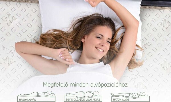 Prémium organikus pamut zseb memória 7 matrac komfort zóna 90x200 cm