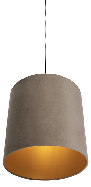 Lógólámpa taupe bársony árnyékolóval, aranyozott, 40 cm - Combi