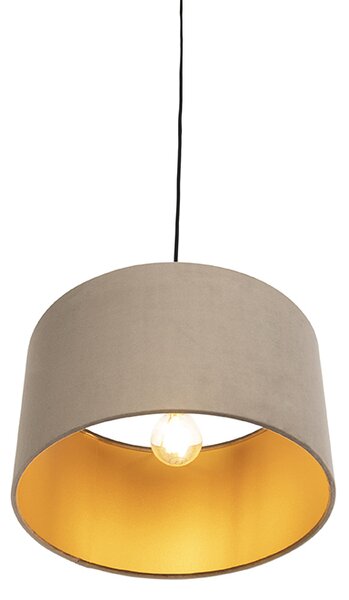 Lógólámpa taupe bársony árnyékolóval, aranyozott, 35 cm - Combi