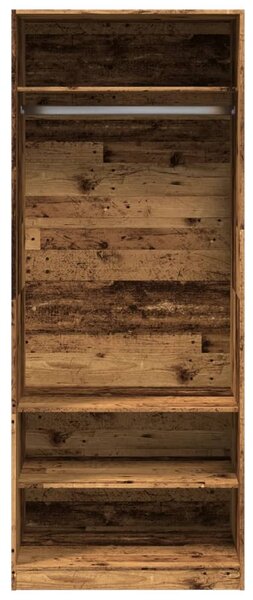 Antik fa színű szerelt fa ruhásszekrény 80 x 50 x 200 cm