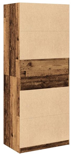 Antik fa színű szerelt fa ruhásszekrény 80 x 50 x 200 cm