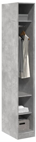 Betonszürke szerelt fa ruhásszekrény 30 x 50 x 200 cm