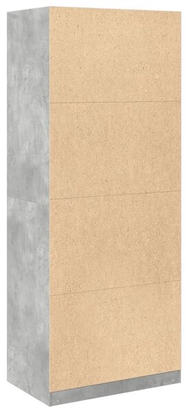 Betonszürke szerelt fa ruhásszekrény 80 x 50 x 200 cm