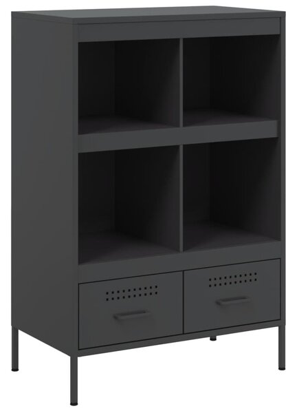 Fekete acél magasszekrény 68 x 39 x 101,5 cm