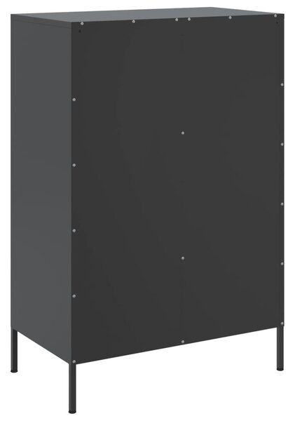 Fekete acél magasszekrény 68 x 39 x 101,5 cm