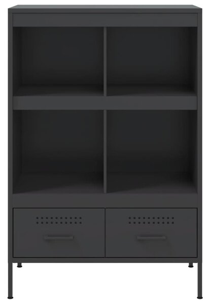Fekete acél magasszekrény 68 x 39 x 101,5 cm