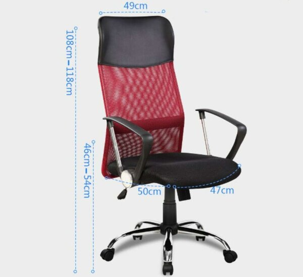Bedora Lotte Ergonomikus Irodai szék - Hálós, Piros/Fekete