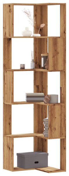5 szintes szerelt fa sarok könyvespolc 50 x 50 x 179cm