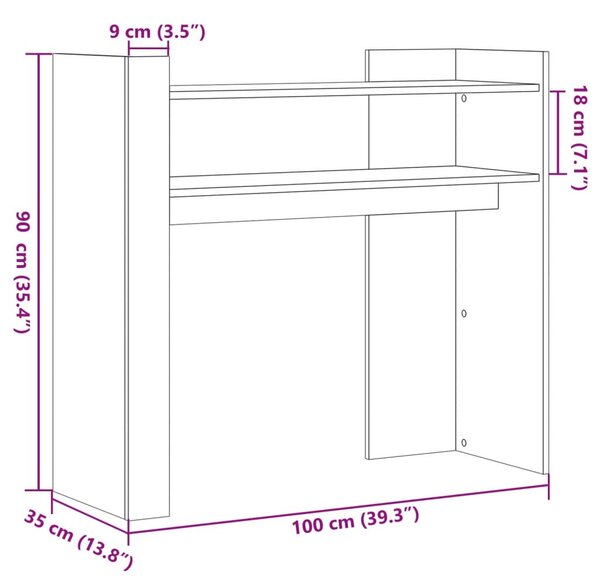 Füstös tölgy színű szerelt fa tálalóasztal 100x35x90 cm
