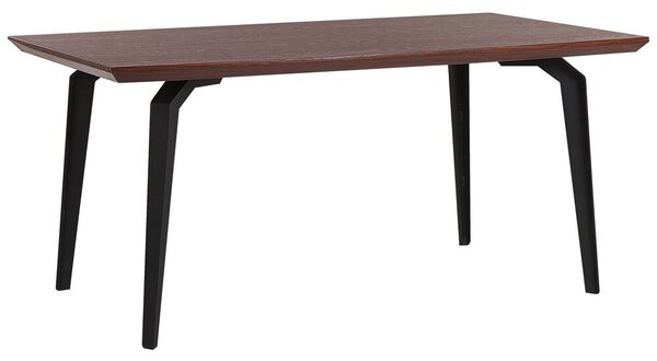 Stílusos Étkezőasztal Sötétbarna Fa és Fekete Színben 160 x 90 cm AMARES