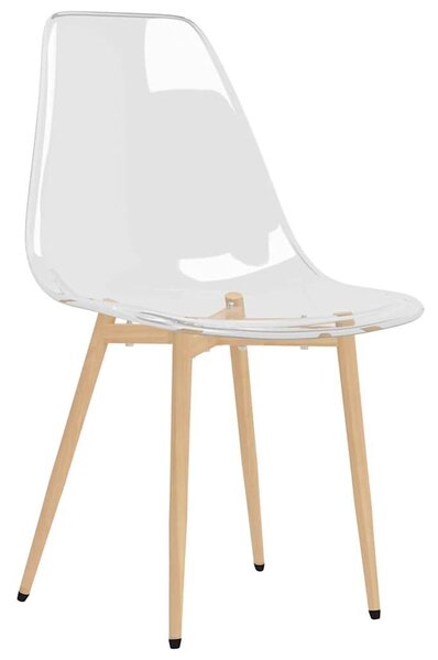 Modern Átlátszó Étkezőszék - 2 db - PET - Arany Lábak