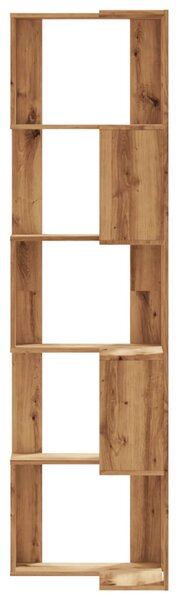 5 szintes szerelt fa sarok könyvespolc 50 x 50 x 179cm