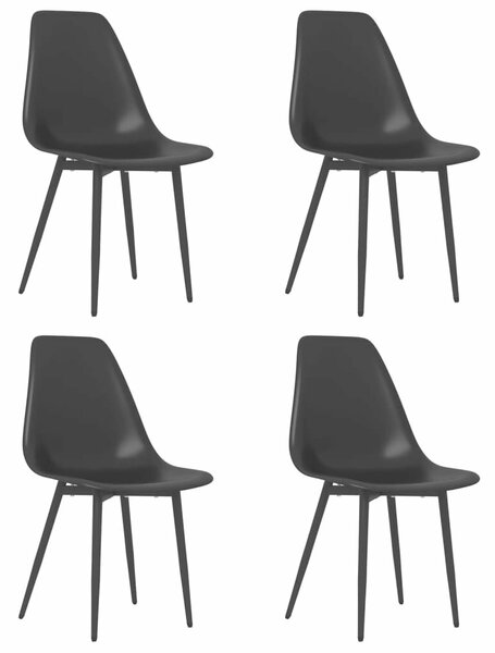 Fekete Polipropilén Étkezőszék - 4 db - Minimalista