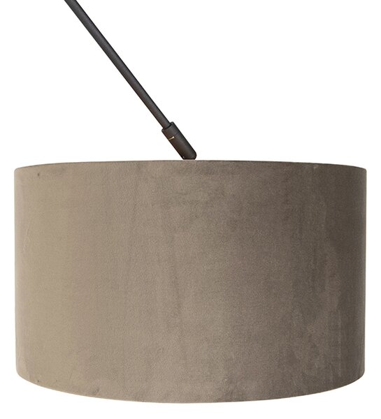 Függőlámpa fekete taupe bársony árnyékolóval, aranyozott, 35 cm - Blitz