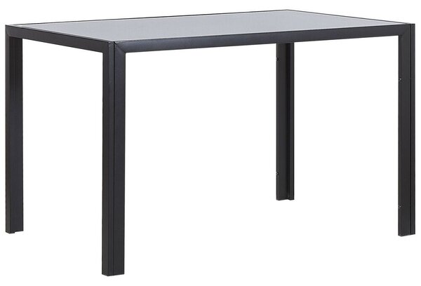 Modern Étkezőasztal Biztonsági Üveg Felülettel Fekete Lábakkal 120 x 80 cm LAVOS