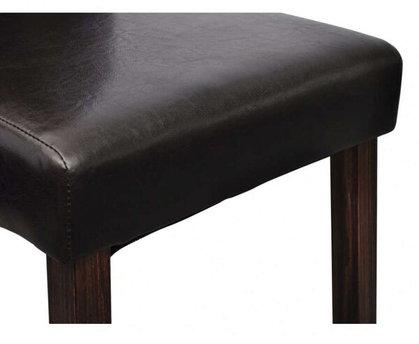 Elegáns Antik Stílusú Étkezőszék - 6 db - Fekete Műbőr