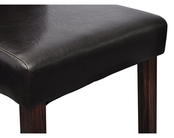 Elegáns Antik Stílusú Étkezőszék - 6 db - Fekete Műbőr