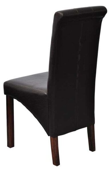 Elegáns Antik Stílusú Étkezőszék - 6 db - Fekete Műbőr