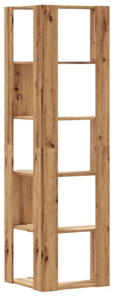 5 szintes szerelt fa sarok könyvespolc 50 x 50 x 179cm