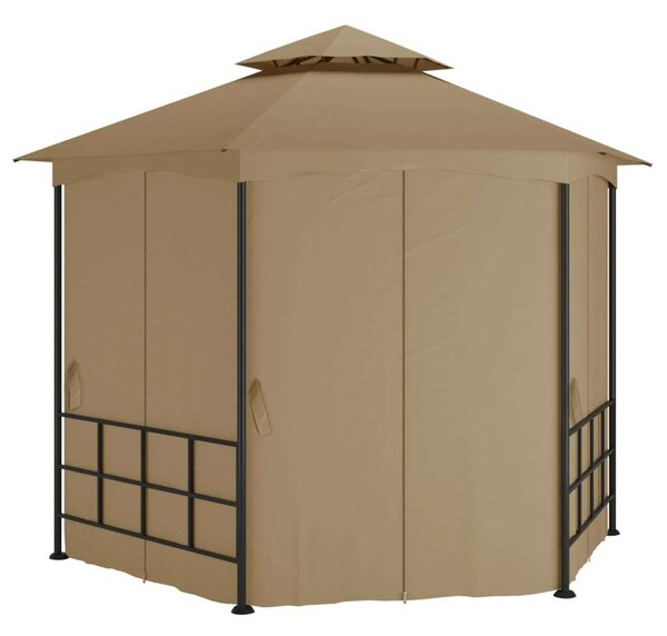 Tópszínű pavilon oldalfalakkal 3,1 x 2,7 m
