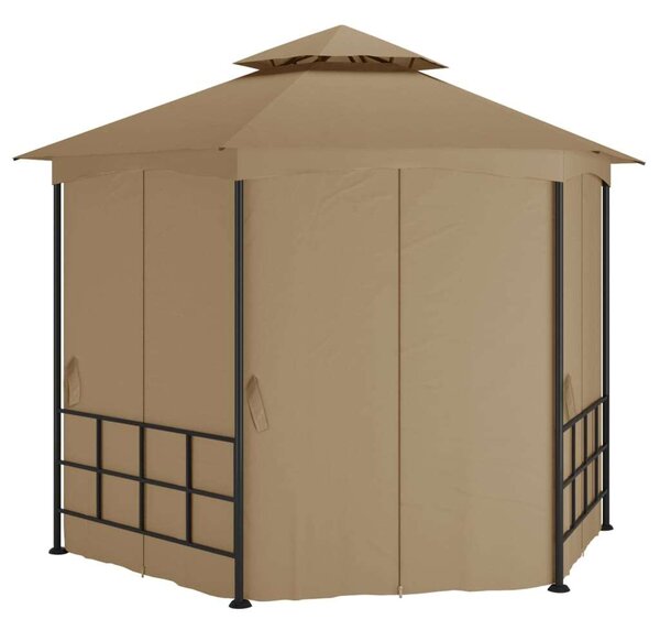 Tópszínű pavilon oldalfalakkal 3,1 x 2,7 m