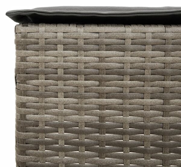 5 részes szürke polyrattan kerti bárszett párnákkal