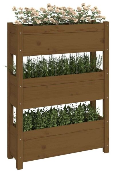 VidaXL 3 Szintes Fenyőfa Növénytartó - 77x25x104,5 cm