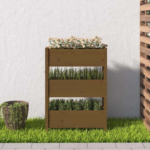 VidaXL 3 Szintes Fenyőfa Növénytartó - 77x25x104,5 cm