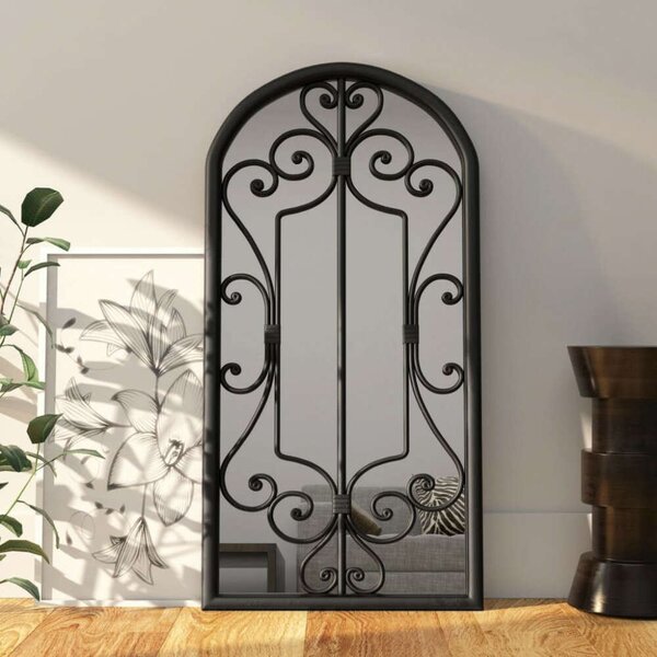 Antik Fekete Vas Fali Tükör - 70x30 cm