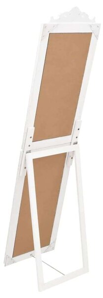 Barokk Stílusú Összecsukható Állótükör - Fehér - 50x200 cm