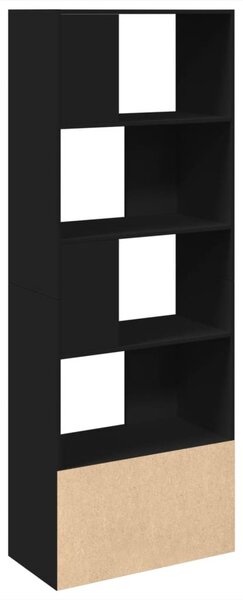 Fekete szerelt fa könyvszekrény 70 x 36 x 189 cm