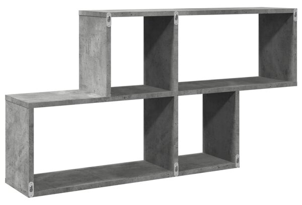 Betonszürke szerelt fa fali polc 100 x 20 x 53 cm