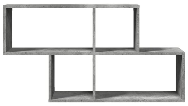 Betonszürke szerelt fa fali polc 100 x 20 x 53 cm