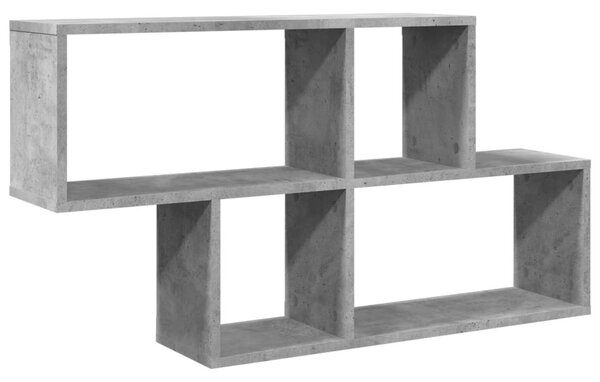 Betonszürke szerelt fa fali polc 100 x 20 x 53 cm