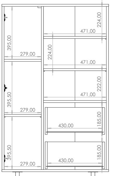 STELLA fiókos polc - kasmír / arany