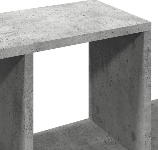 Betonszürke szerelt fa fali polc 100 x 20 x 53 cm