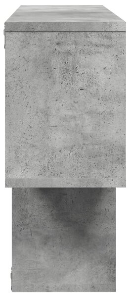 Betonszürke szerelt fa fali polc 100 x 20 x 53 cm