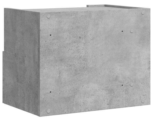 Betonszürke falra szerelhető éjjeliszekrény 45 x 30 x 35 cm