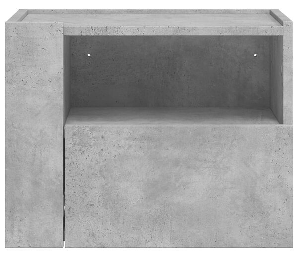 2 db betonszürke falra szerelhető éjjeliszekrény 45x30x35 cm