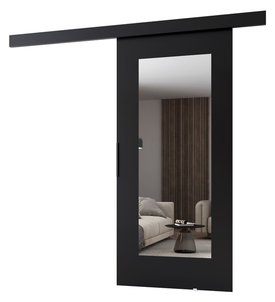 Tolóajtó tükörrel BARRET 19 - 86 cm, fekete