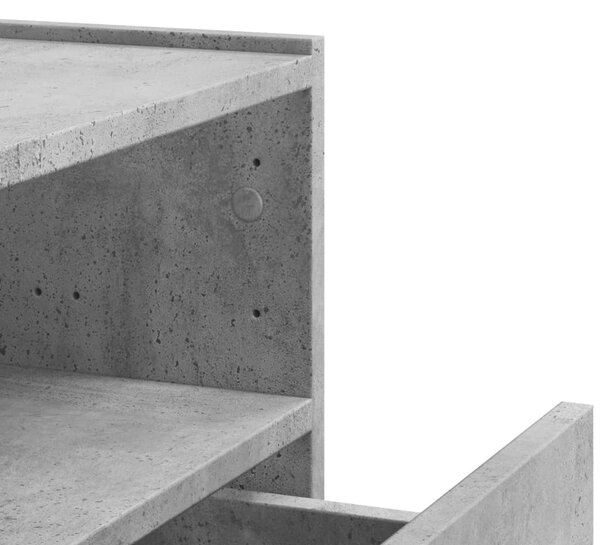 Betonszürke falra szerelhető éjjeliszekrény 45 x 30 x 35 cm