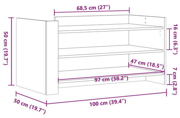 Fekete szerelt fa dohányzóasztal 100 x 50 x 50 cm