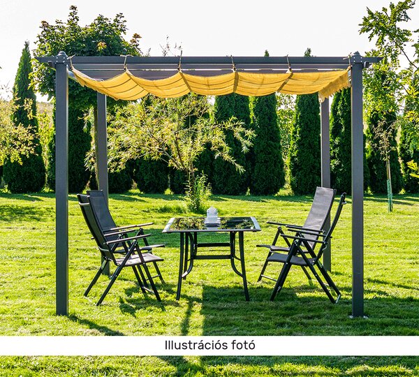 KONDELA Pergola csúsztatható tetővel, alumínium, PEPY BASIC