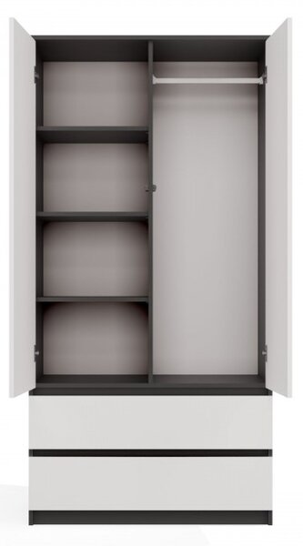 Előszobai szekrény 90 cm TAAVI - antracit / fehér